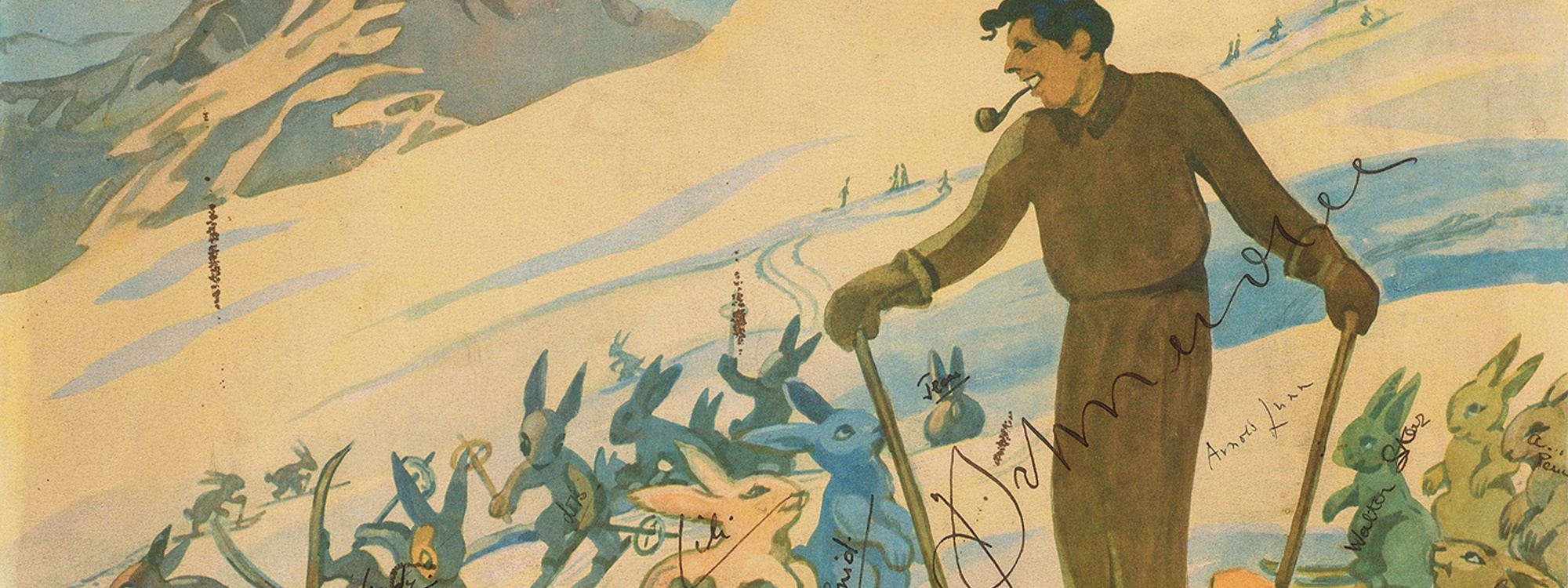 Rare Autographed 1930s Poster of St Anton 